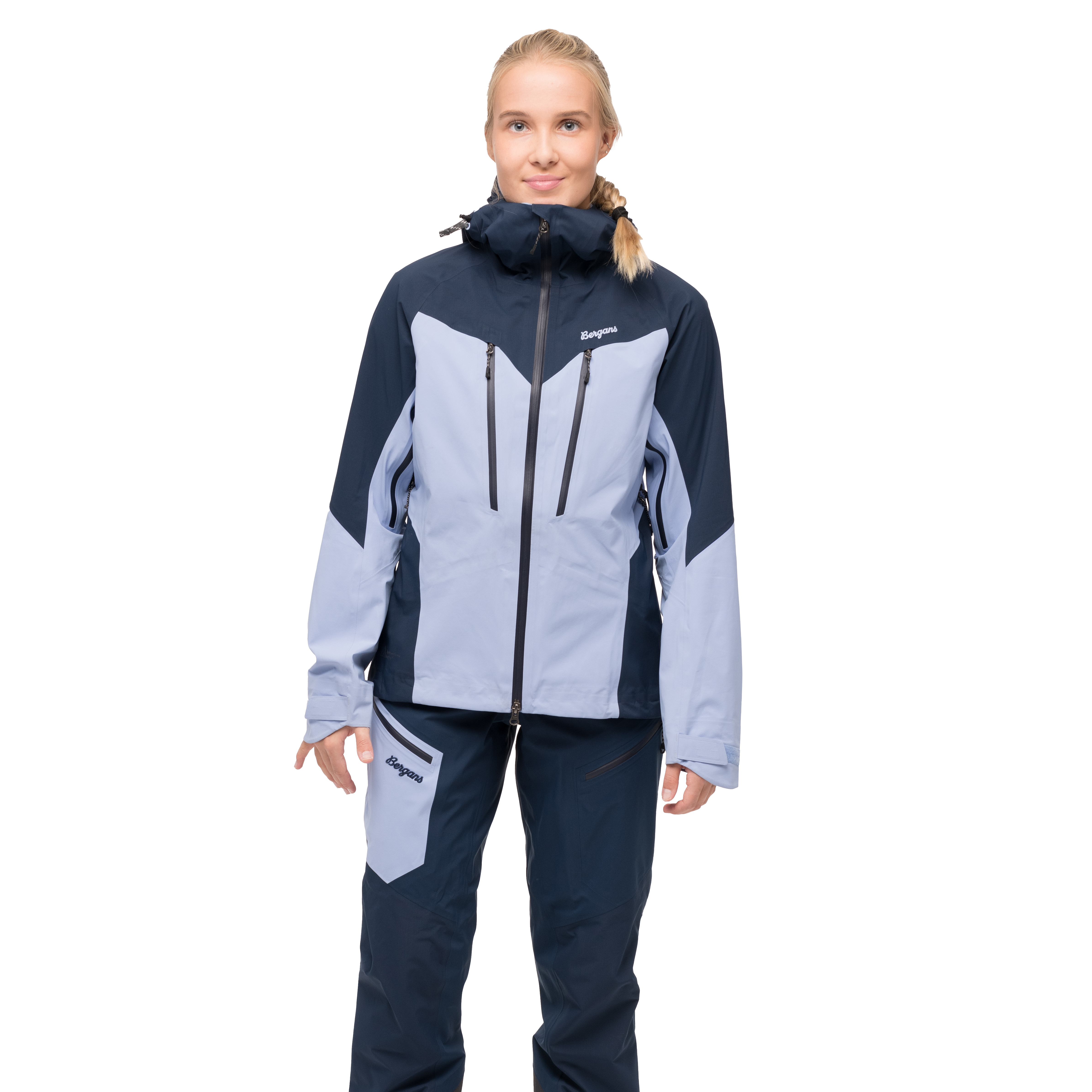 Tind 3L Shell Jacket Dame Blueberry Milk/Navy Blue