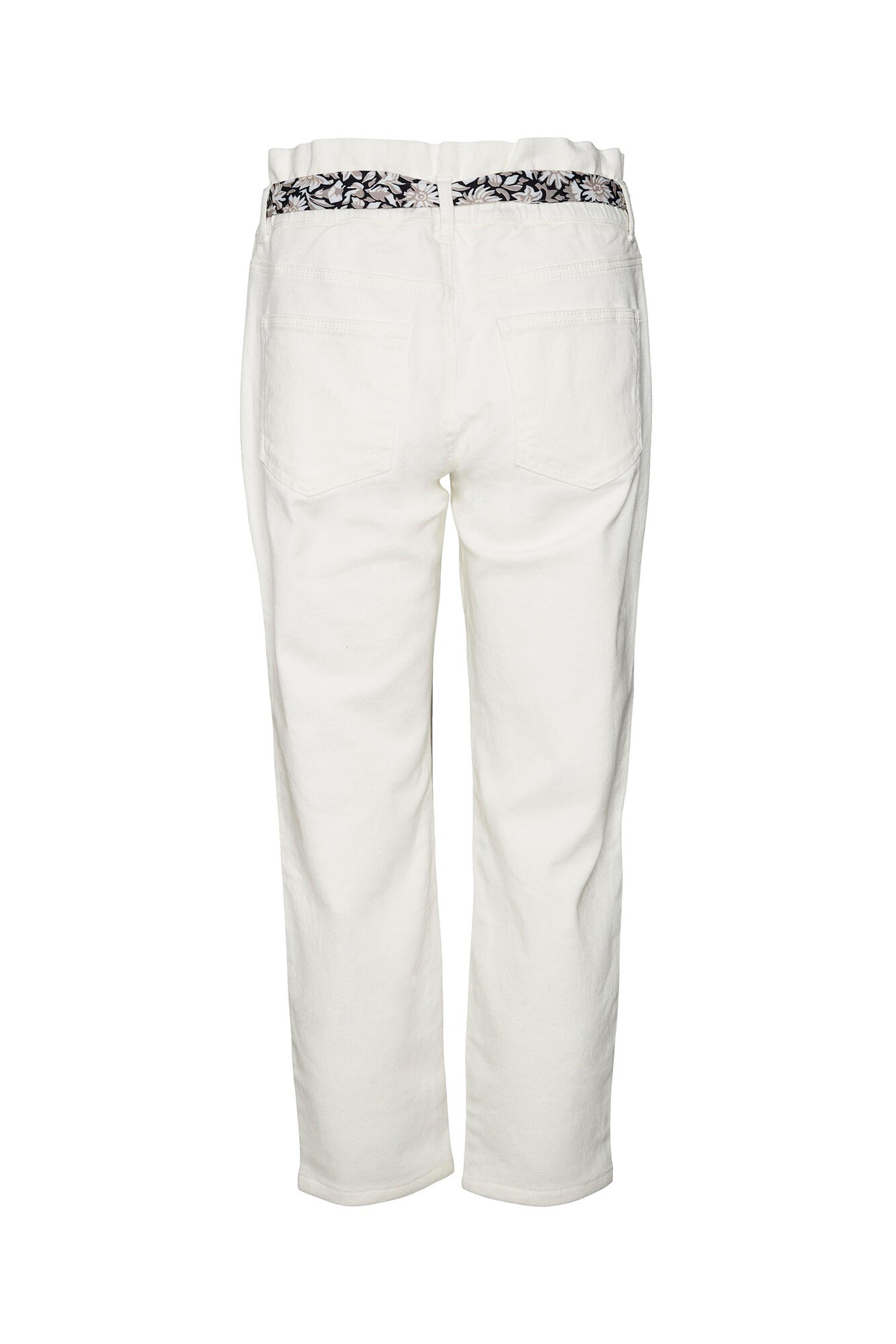 Calça pantalones altos paperbag - Branco