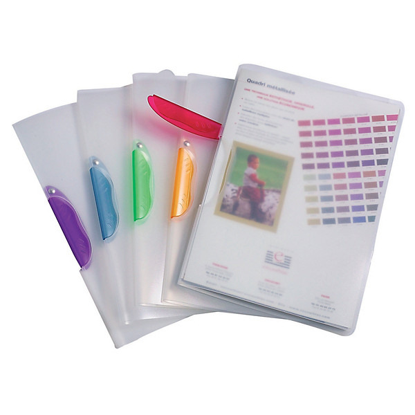25 chemises semi-rigides clip design EXACOMPTA polypropylène 5/10e coloris assortis