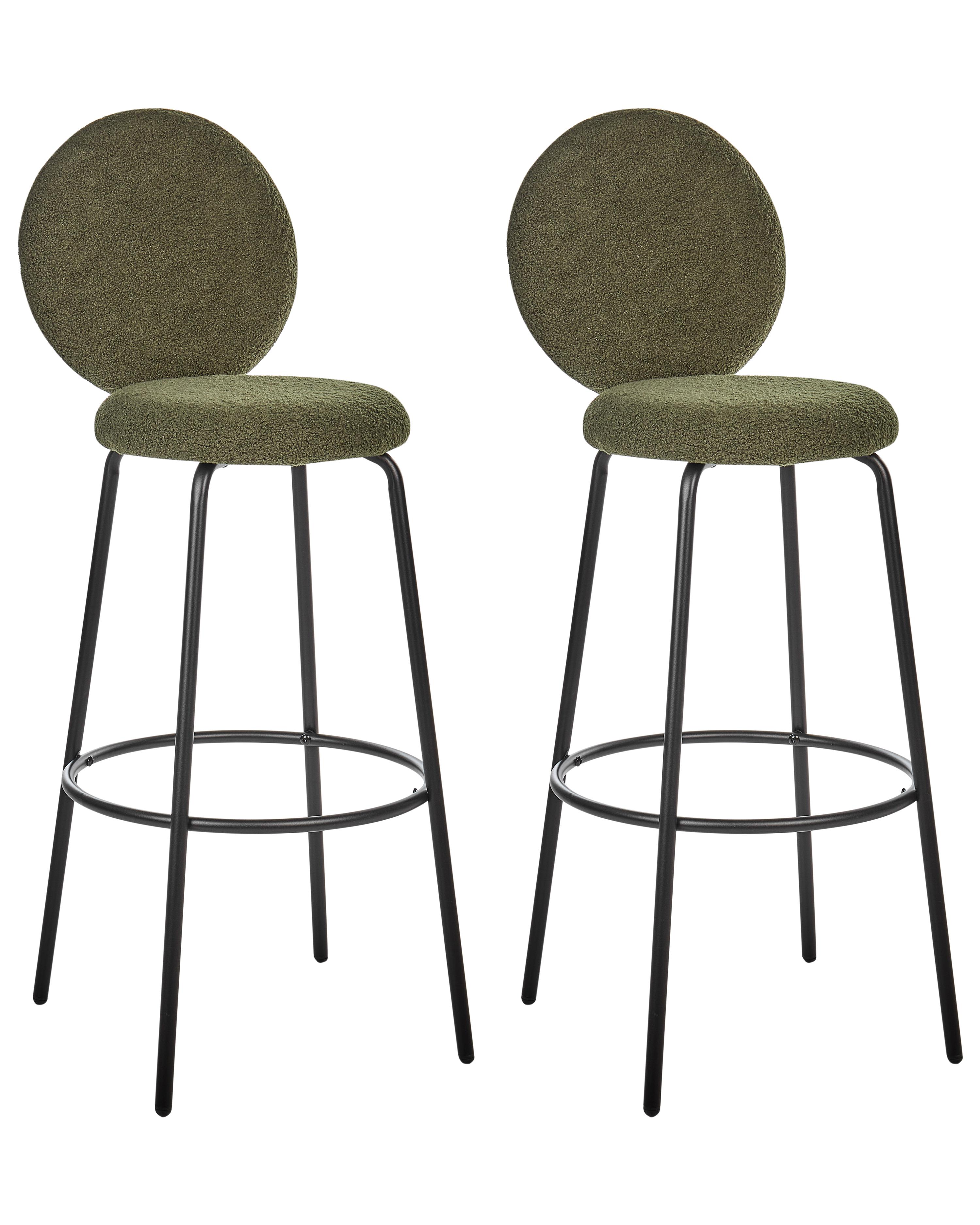 Set van 2 barstoelen EMERY Bouclé Donkergroen
