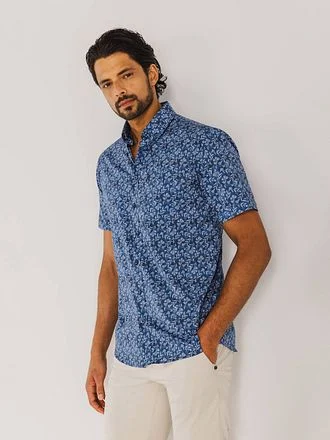 State Of Art Short Sleeve Overhemd Leafs Navy 26415911-5711 kopen
