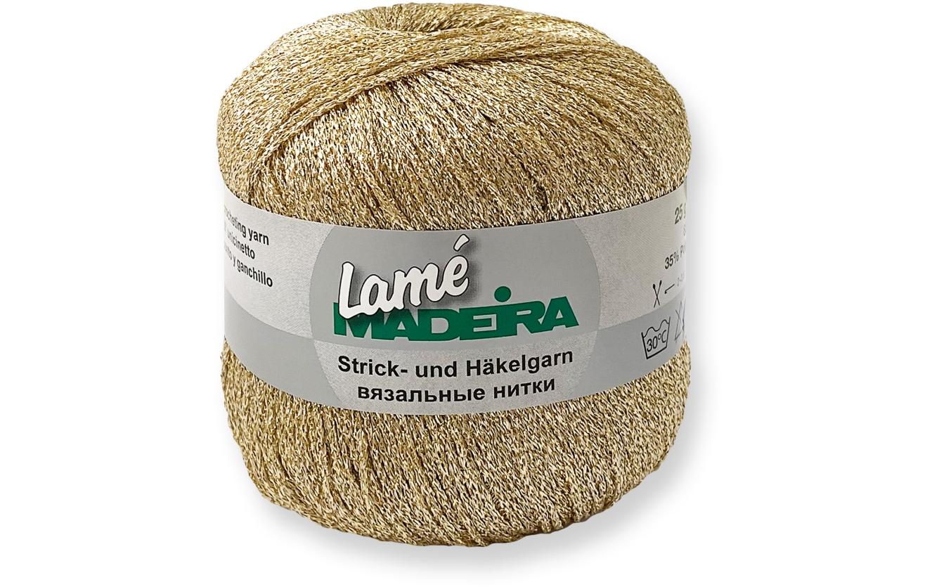 Häkel- und Strickgarn Lamé 25 g, 175 m, Gold/BeigeWeiches Garn mit hohem Anteil an Viskose
