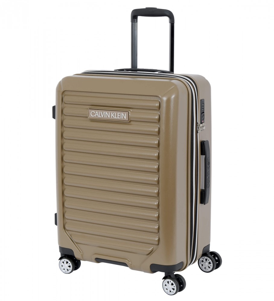 Mala de viagem média Calvin Klein Odyssey 70L marrom - 42x28x59cm -