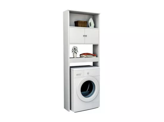 Meuble Lave-Linge 2 Portes Blanc