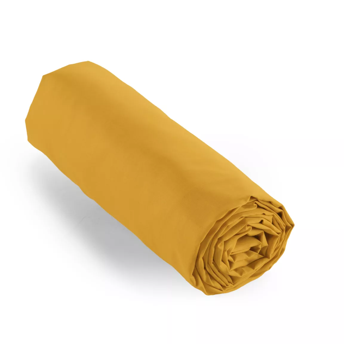 Drap housse percale de coton (90 x 190 cm) Cali Jaune moutarde