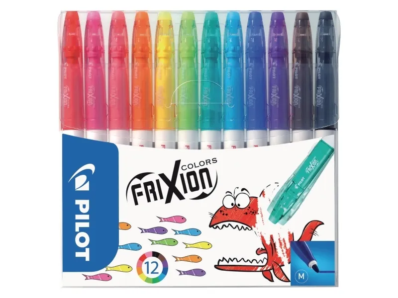 Pilot FriXion Colors fiberpen - med 12 stk. ass. farver