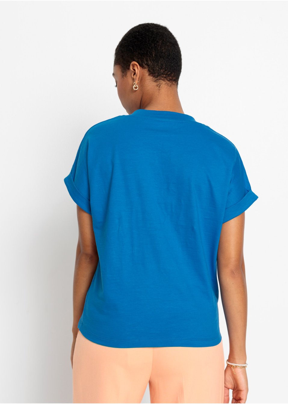 T-shirt boxy avec patte de boutonnage