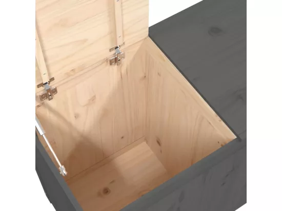 Boîte à linge Gris 88,5x44x66 Bois massif de pin