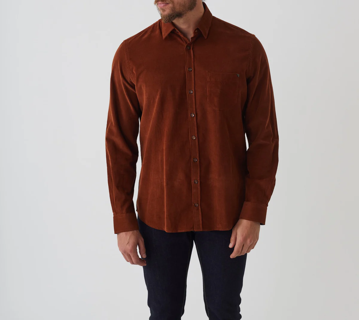 Chemise casual velours rouille 