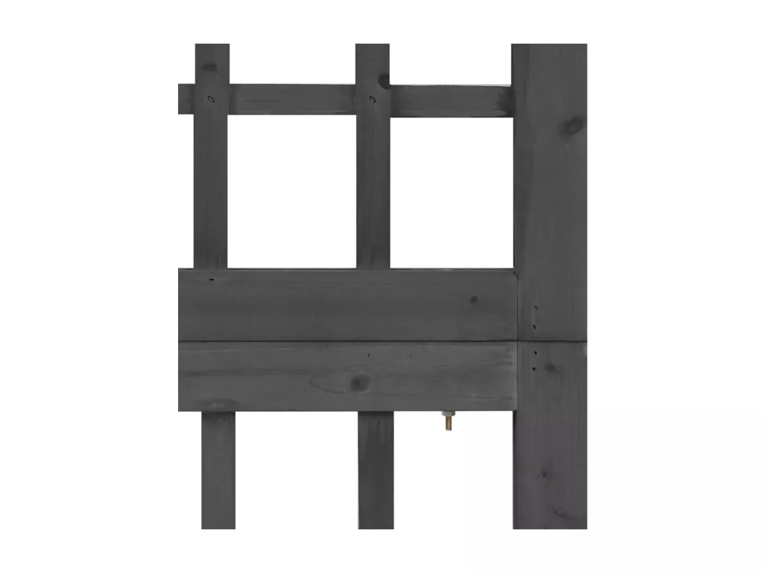 Cloison de séparation à 6 panneaux Bois de pin Noir 242,5x180cm