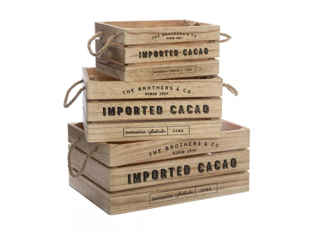 Lot de 3 Cagettes en Bois 