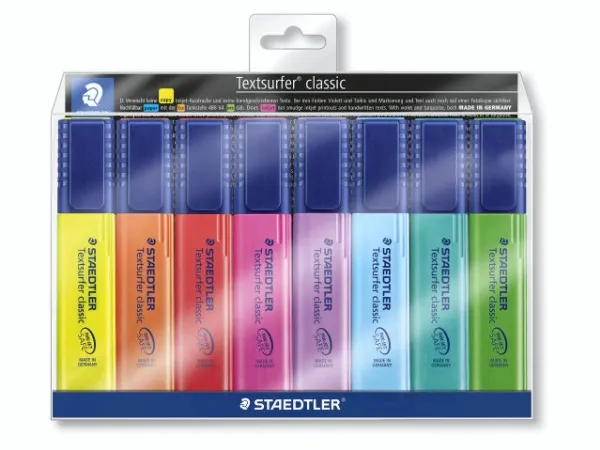 Tekstmarker Staedtler Textsurfer Classic 364 med 8 stk. ass. farver