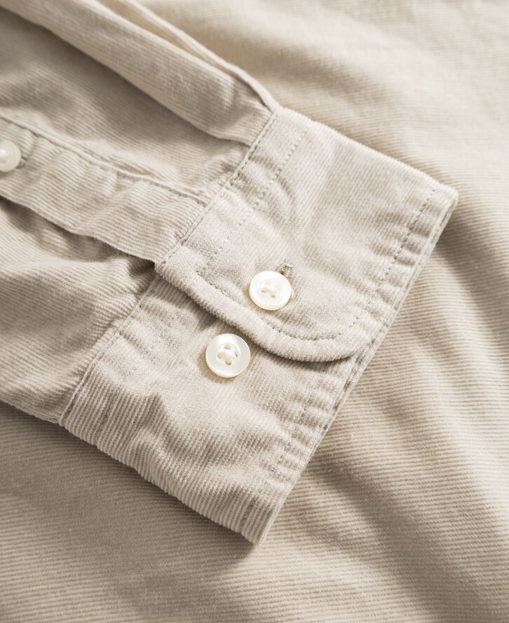 Knowledge Cotton Apparel Regular fit corduroy shirt - GOTS/Vegan Light feather gray