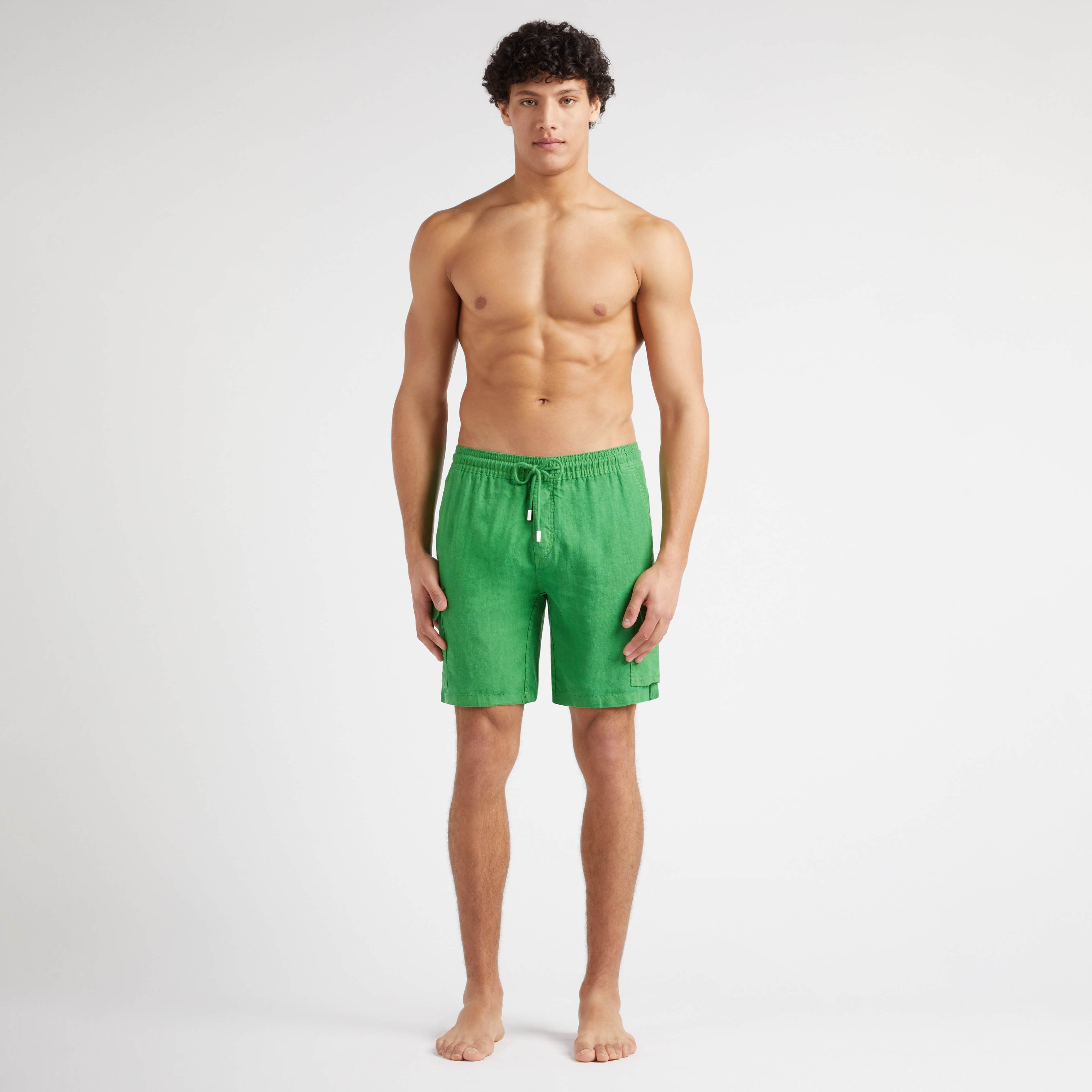 Bermuda en lin homme uni | Site Vilebrequin | BAIU3U01