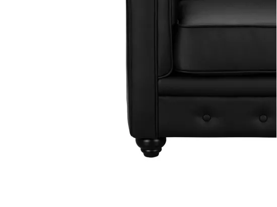 Canapé 3 places et fauteuil CHESTERFIELD - Simili Noir