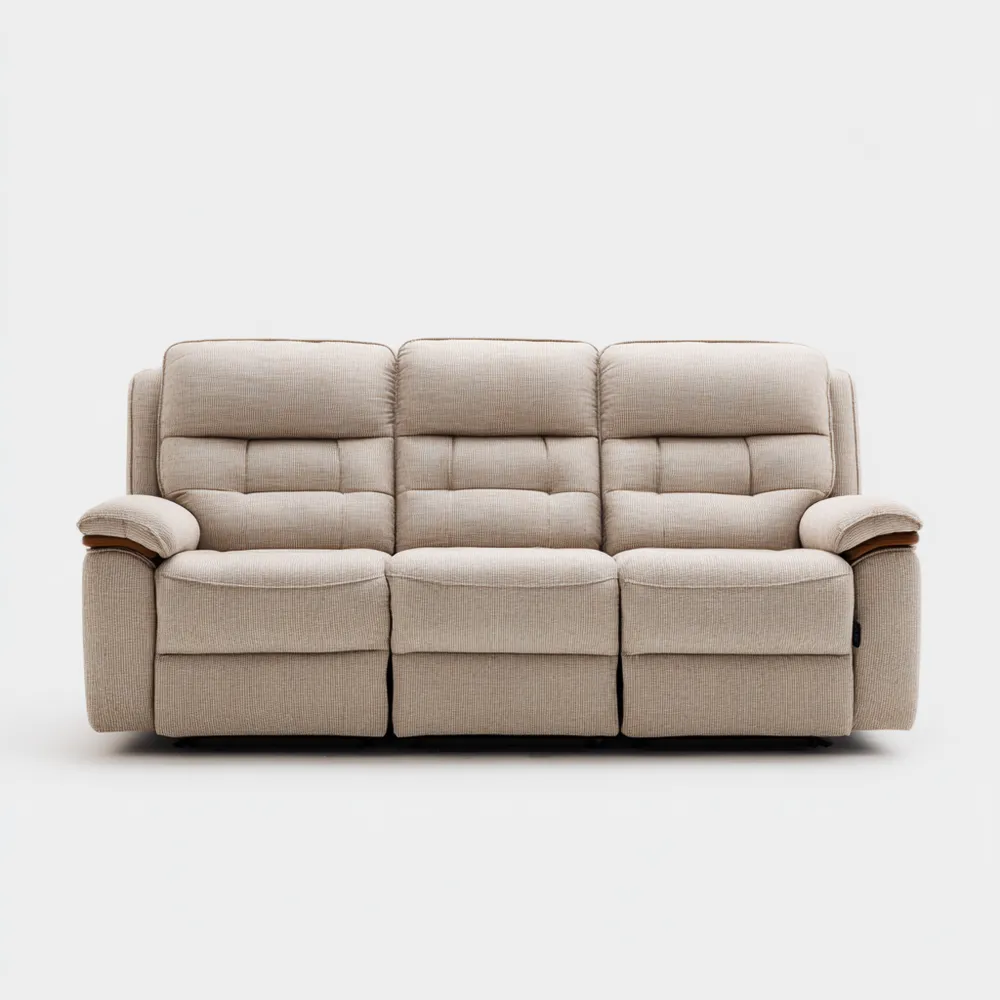 3-Sitzer-Sofa Stoff Beige 200x95x100 cm mit Relaxfunktion Modernes Des