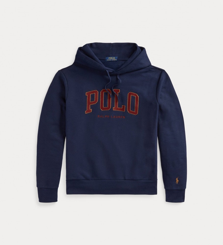 Moletom com capuz Ralph Lauren Logo Fleece azul marinho