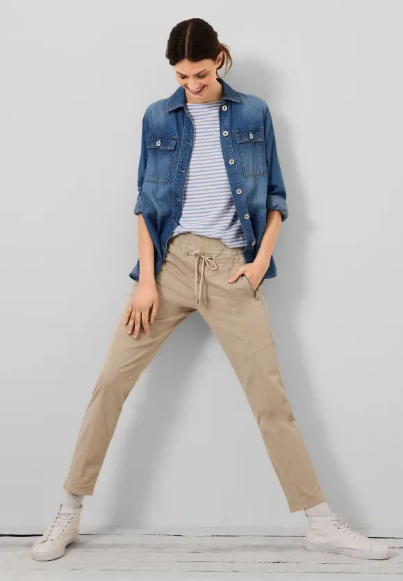 Casual Fit Hose mit Stretch - authentic beige