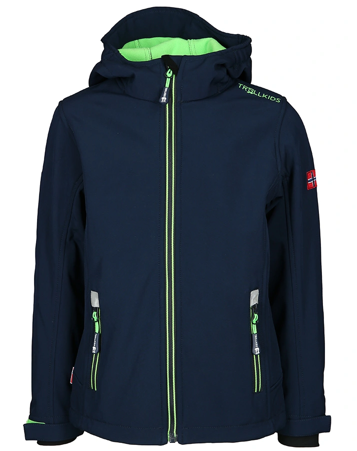 Softshell-JaKids TROLLFJORD in navy/light green