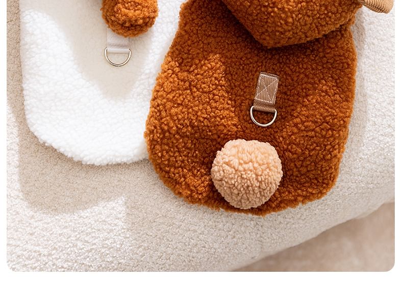 Cissilli - Chenille Pet Top met Berenoren en Capuchon
