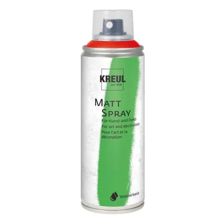 KREUL Matt Spray hochpigmentiert und wasserfest für Innen und Außen, 200 ml, brillantrot