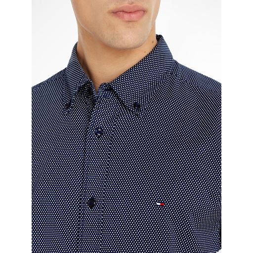 Tommy Hilfiger Core Flex Skjorte, Carbon Navy/Hvid, M