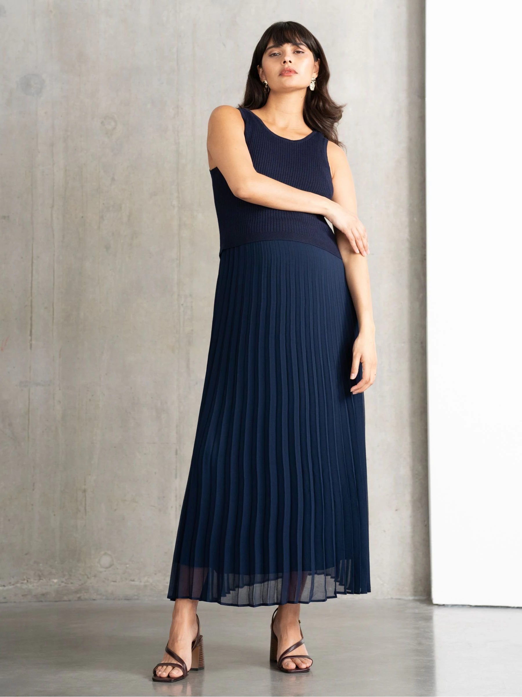 Seraphine Maternity Blue Dress with Topper
