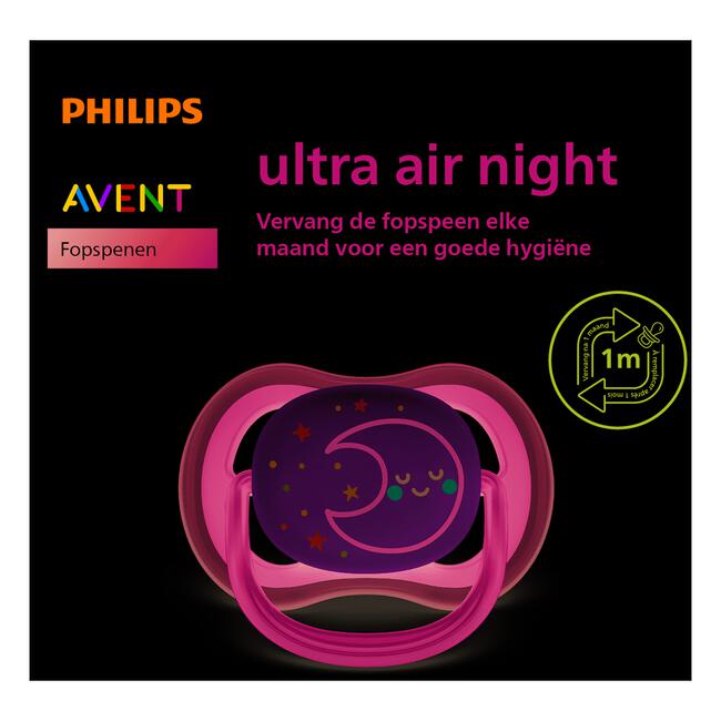 Philips Avent Soother Air Nighttime 6-18M BX2