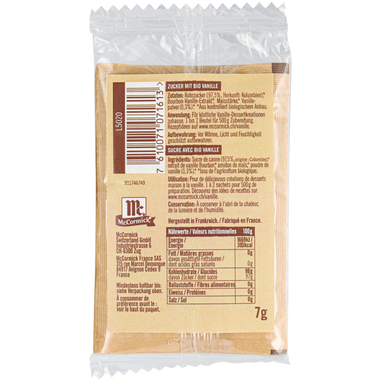 McCormick Bio Bourb. Vanille Zucker 5x7g