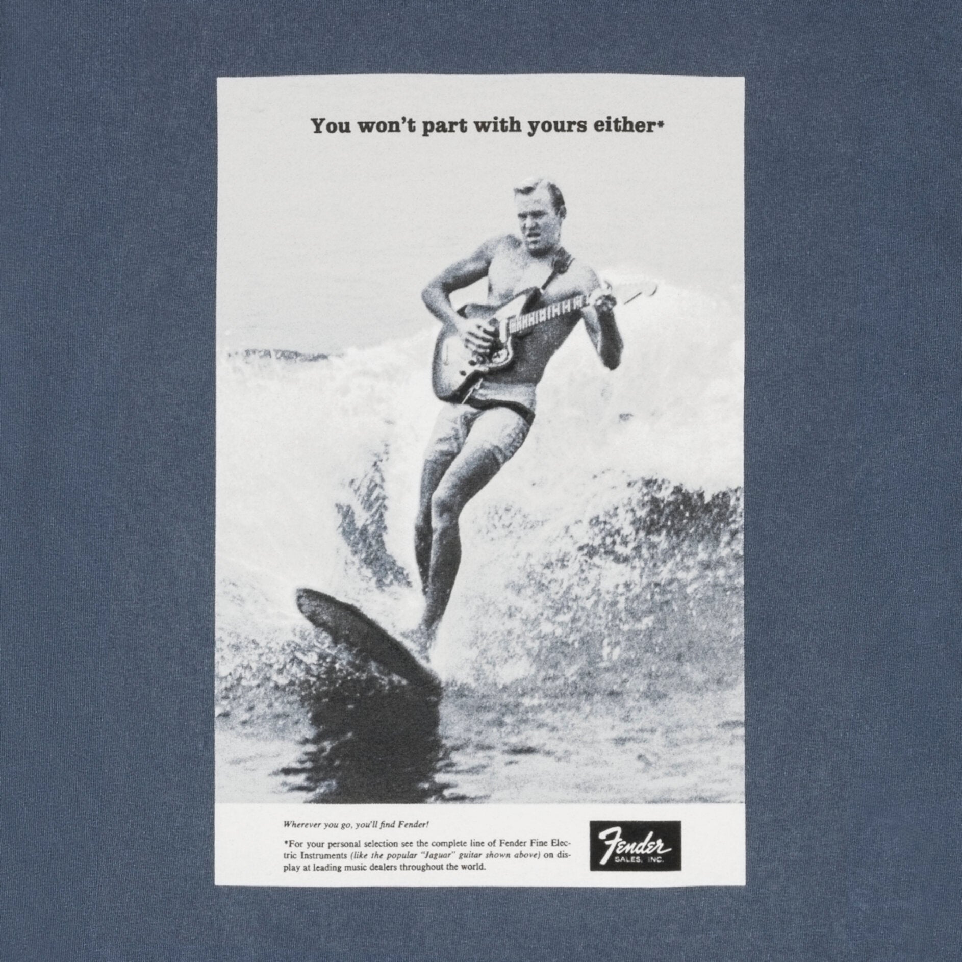 Fender Vintage Ad Surfer T-Shirt Ocean S