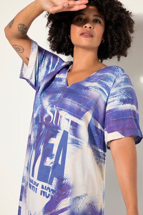 Kleid, A-Linie, bedruckt, Statement