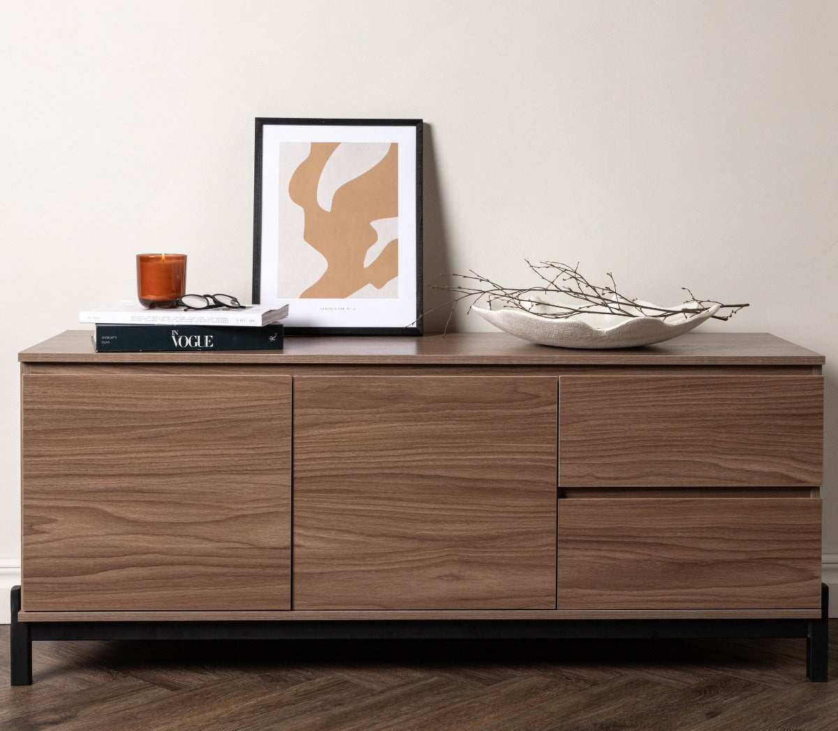 FjÃ´rd - Dressoir Donkerbruin 138cm - MDF - Corpus