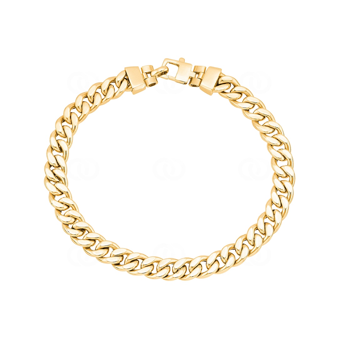 7.0mm Panzerarmband 750/18 K Gelbgold halbmassiv