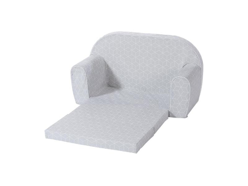 Knorrtoys Kindersofa Grau mit Geo Würfel Ausklappbares Kindersofa
