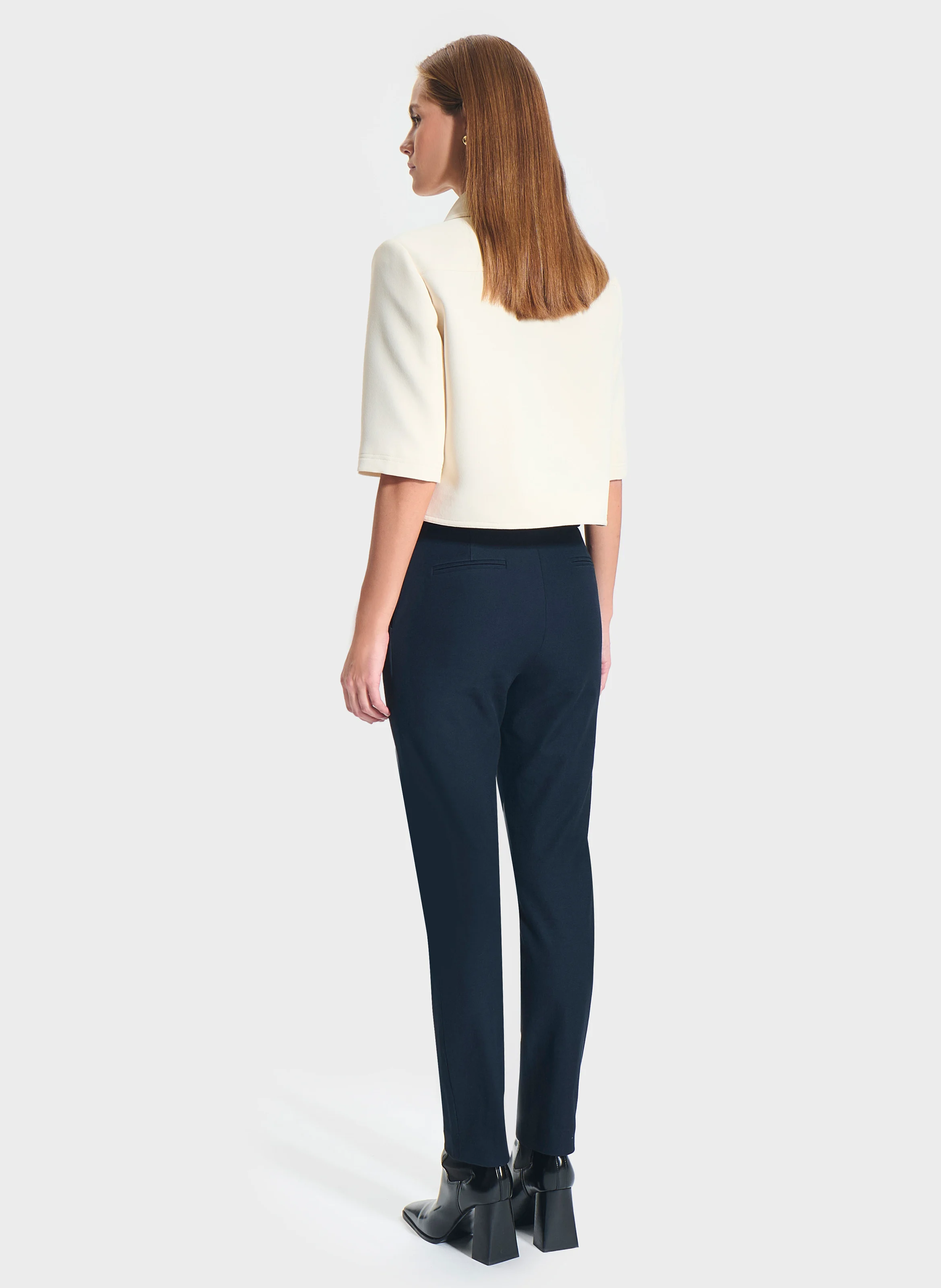 CELINA - Chemise droite en maille | Blanc
