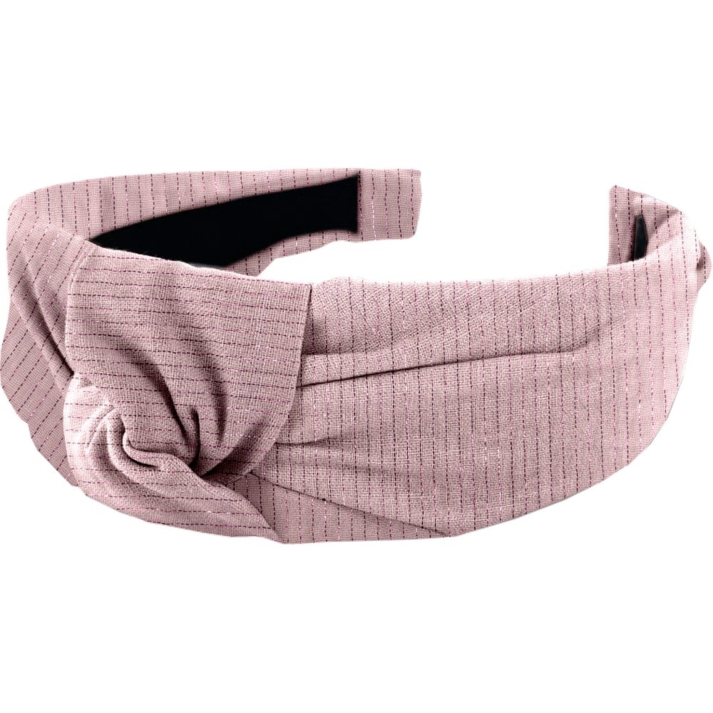 Serre-Tête Large Croisé Gaze Lurex Rose