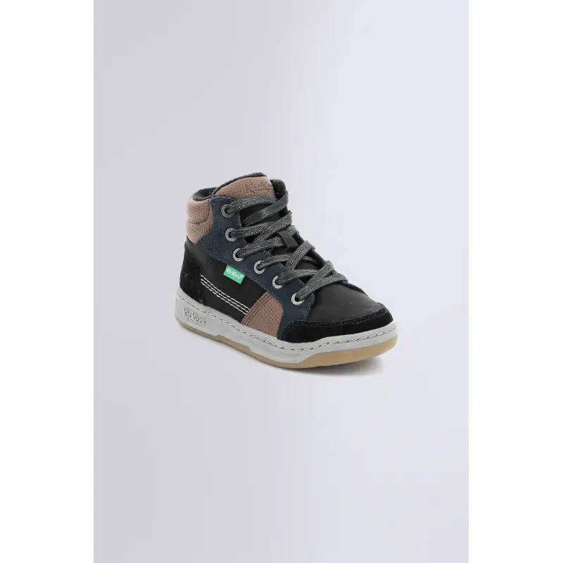 KICKOSTA NOIR BLEU MARRON SNEAKERS HAUTES Synthétique Garçon