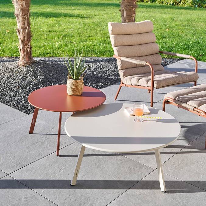 Table d'appoint de jardin ronde SAONA Acajou