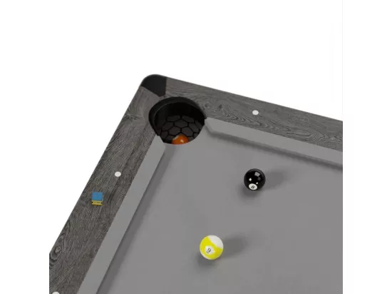 Billard Américain convertible table 6places KITBILL 6Ft - 206,5 x 116,5 x 80 cm Plateau dînatoire et accessoires inclus - Gris