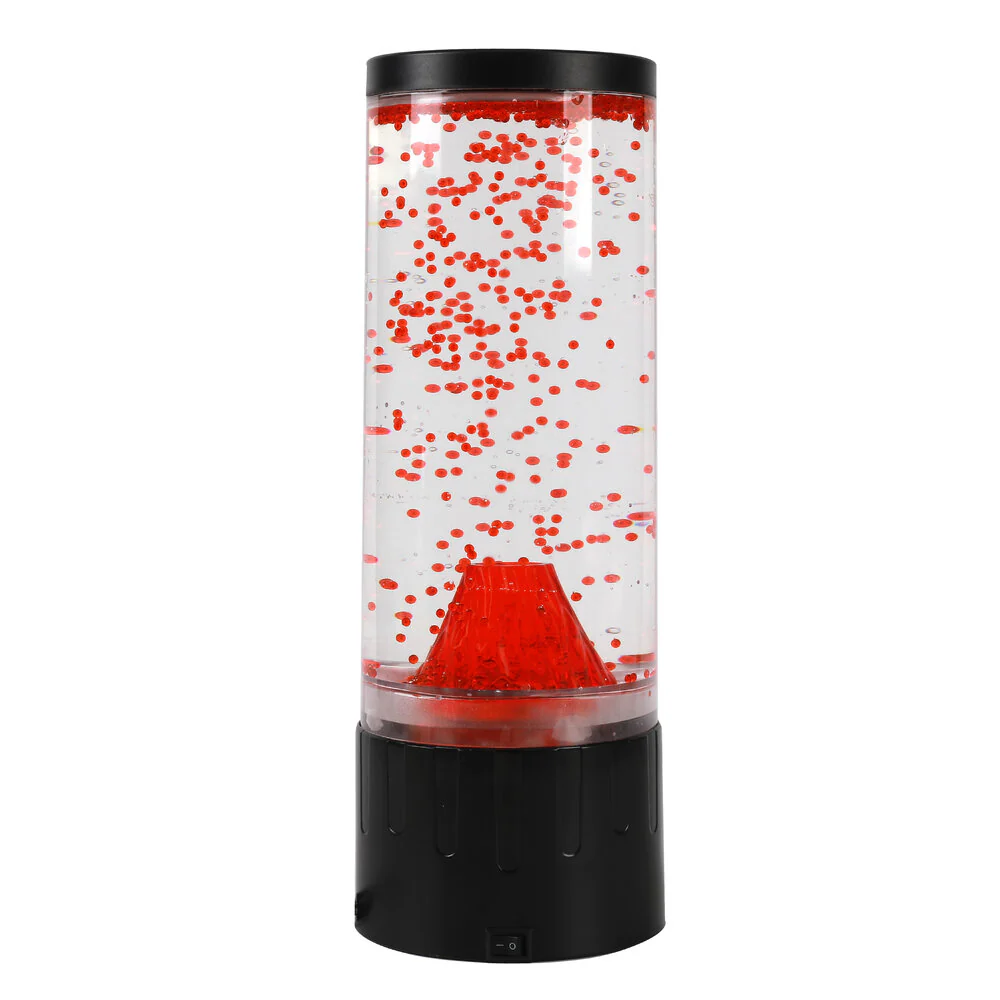 I-Total  Volcano lavalampe, sort/rød - H30 cm