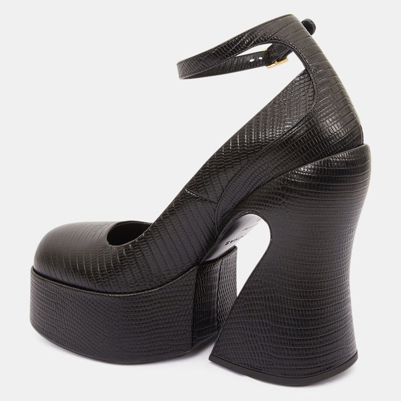 Rochas Escarpins en Cuir lézard Vicky noirs - Talon 13.5 cm