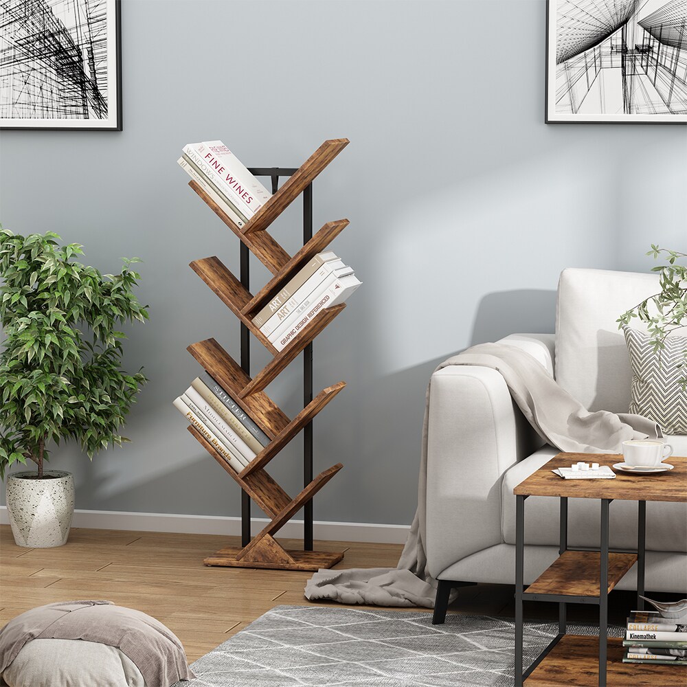 Vicco Bücherregal Fyrk Antikholz Schwarz 34 x 116 cm