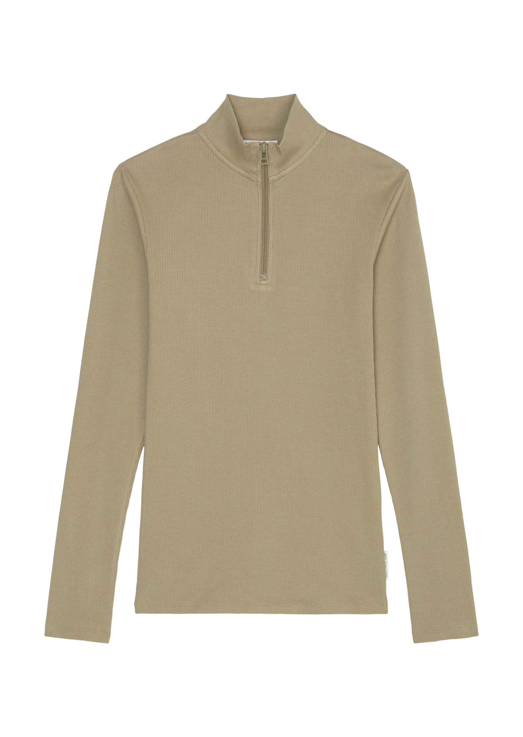 Zip-Longsleeve slim aus softem Rib-Jersey