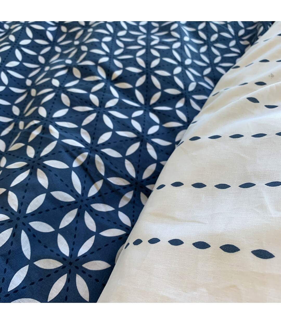 Parure de lit 260x240 cm coton HOLY Bleu