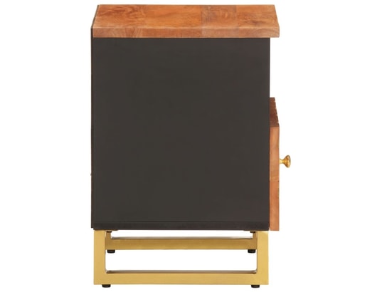 VIDAXL - Table de chevet marron et noir bois de manguier solide