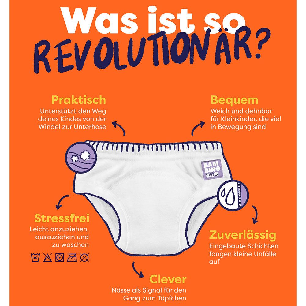 Bambino Waschbare Lernhöschen Revolutionäres Muster - Himmel