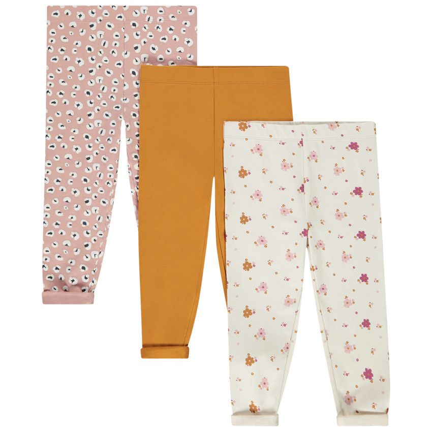 Lot de 3 caleçons imprimé fantaisie pour bébé fille - Ecru