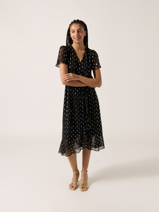 Robe col v cintrée
