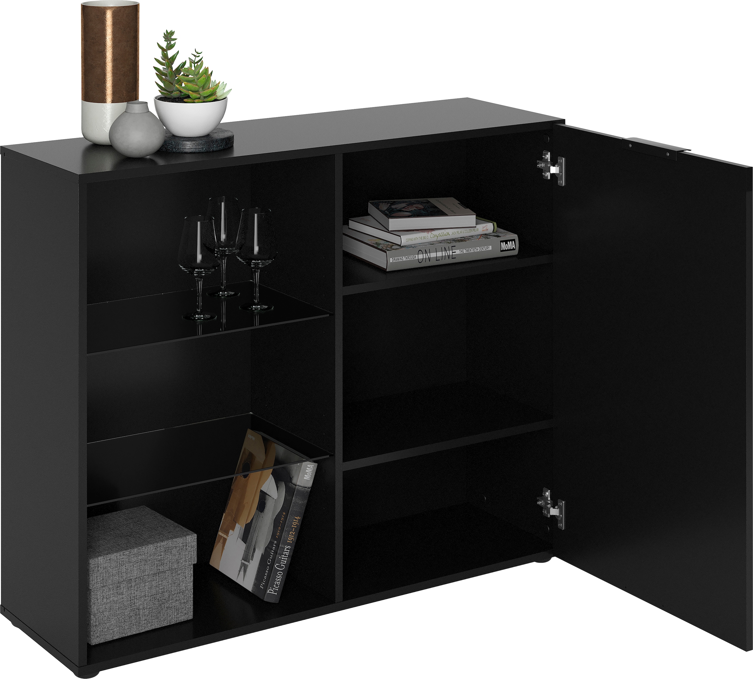 FMD Standvitrine »Dark« mit 2 Glaseinlageböden,  Breite ca. 99 cm