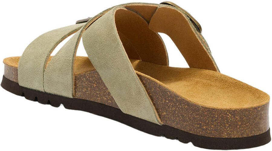 Scholl Selene suède slippers lichtgroen